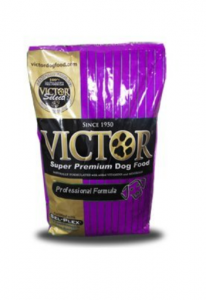 A bag of Victor Super Premium Dog Food.